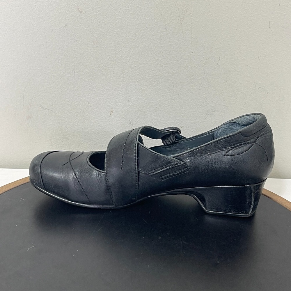 Josef Seibel Mary Jane Shoes Women 38 Leather Crisscross Black Low Heel Workwear - Picture 7 of 16